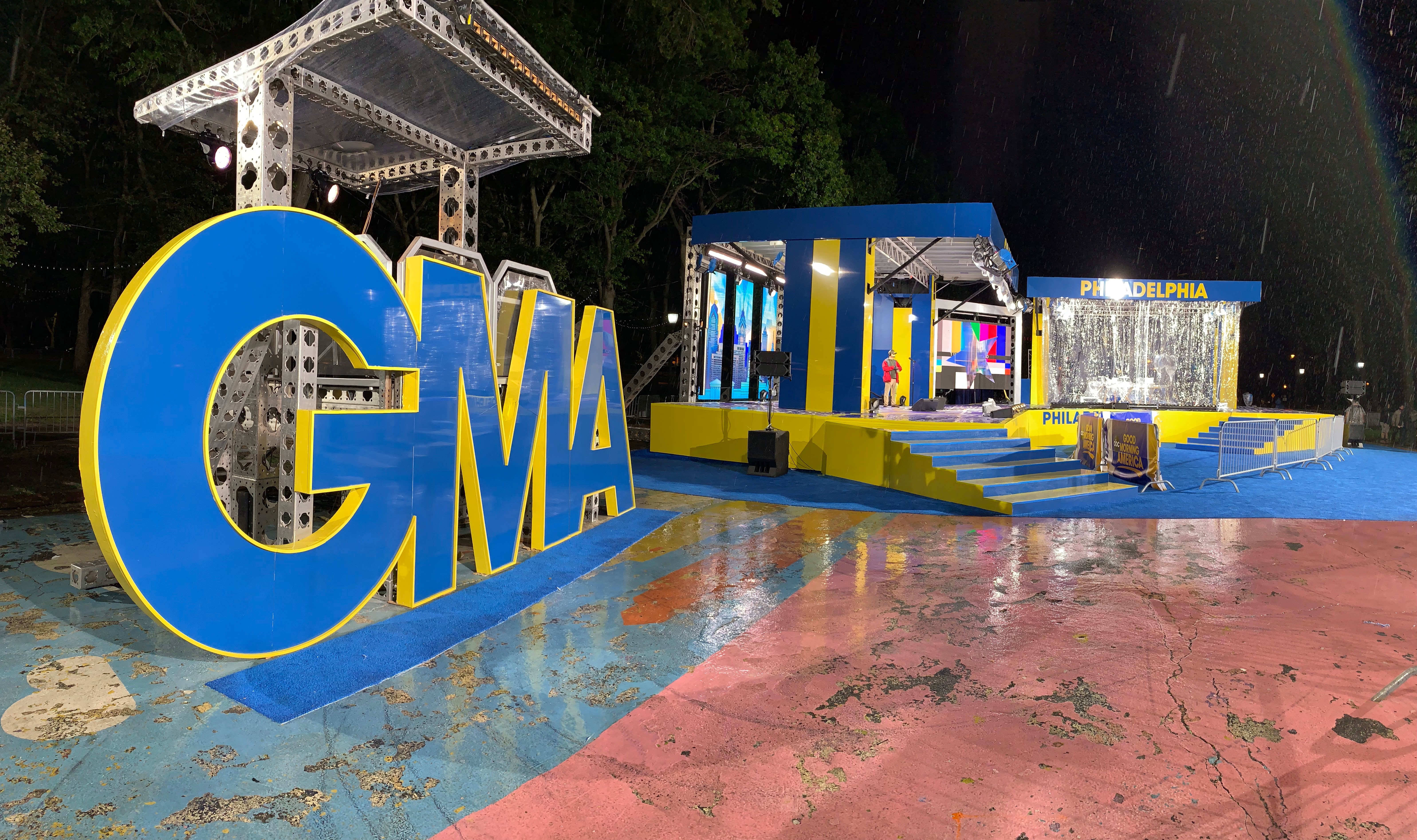 Good Morning America Philadelphia event production LED install