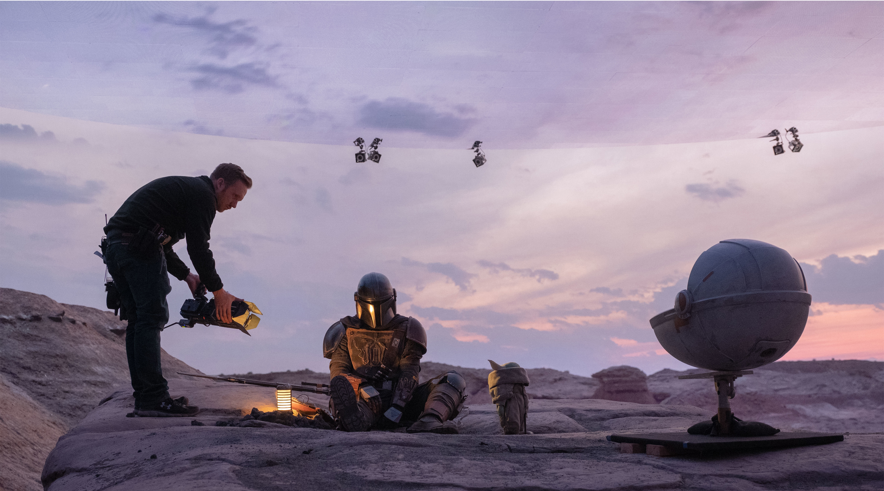 The Mandalorian Roe Bp2 Led Visual Integration Wall And Ceiling Led Rental Hero Mando And Child